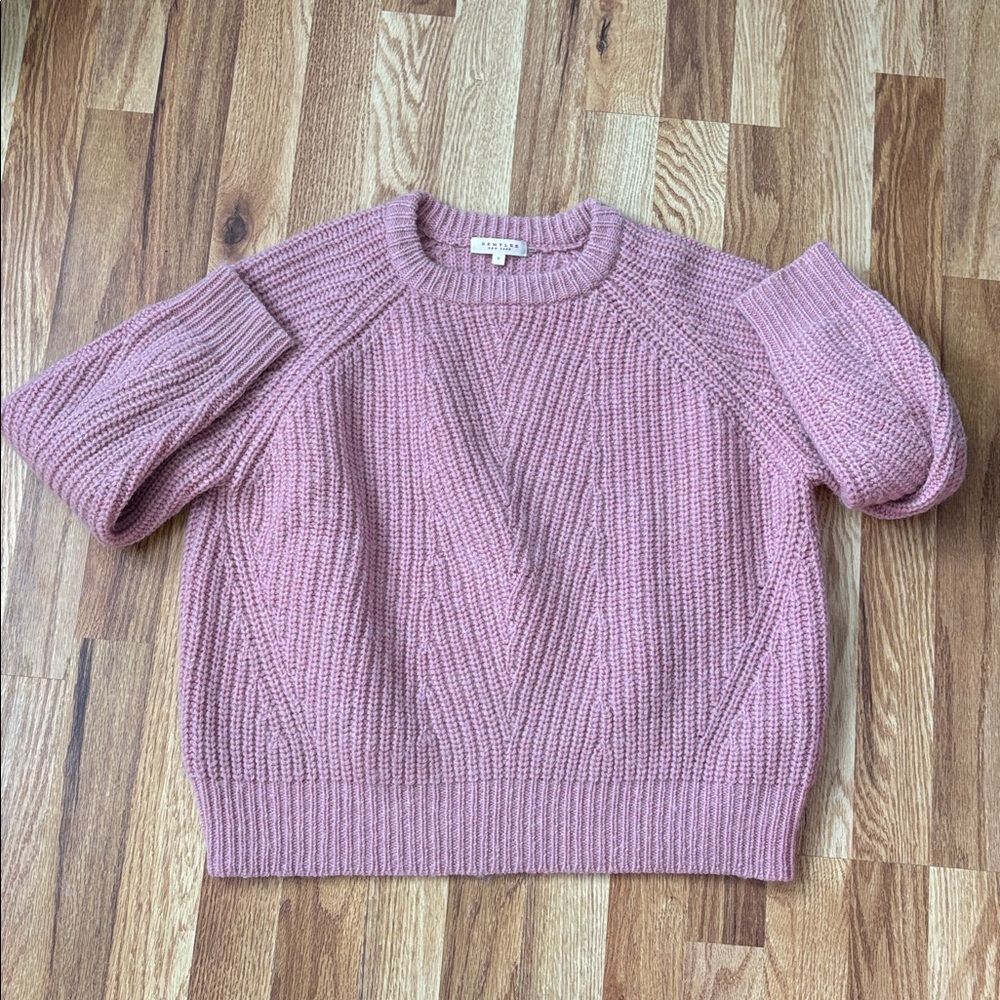 Cozy Pink Crewneck Knit Sweater